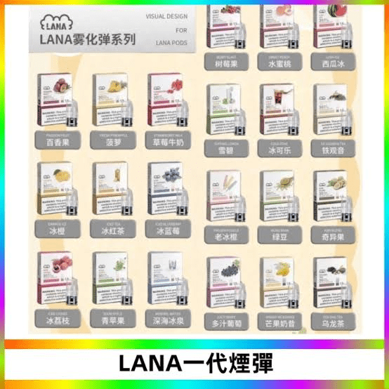 LANA電子煙一代煙彈 LANA煙彈|LANA電子煙發光煙彈・一代通用煙彈・多款口味・台灣現貨:圖片 1